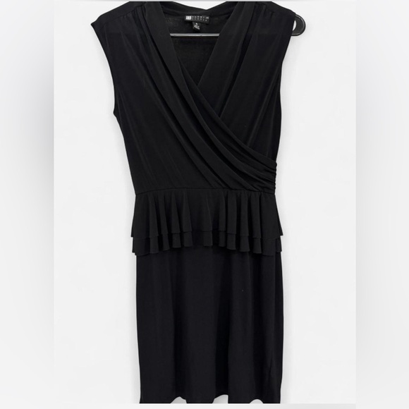 Carole Little Black Draped Mini Dress Size 6 - Picture 1 of 3